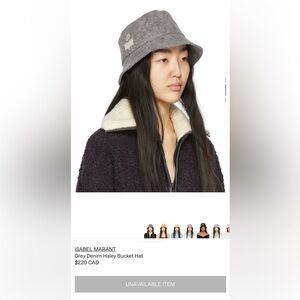 Isabel Marant Charcoal Bucket Hat